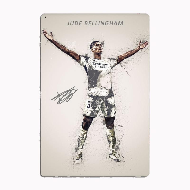 Jude Bellingham Fußball Sport Player Poster Metall Zeichen Poster Garage Zimmer Kino Wohnzimmer Custom Zinn Vintage Wohnkultur