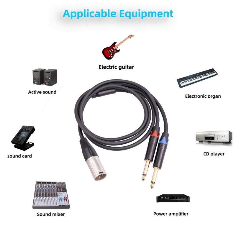 TRS 1/4 Inch To XLR Cable XLR 3-Pin Male To Dual Quarter Inch Male XLR To Jack 6.35mm TRS Signal Interconnect Cord