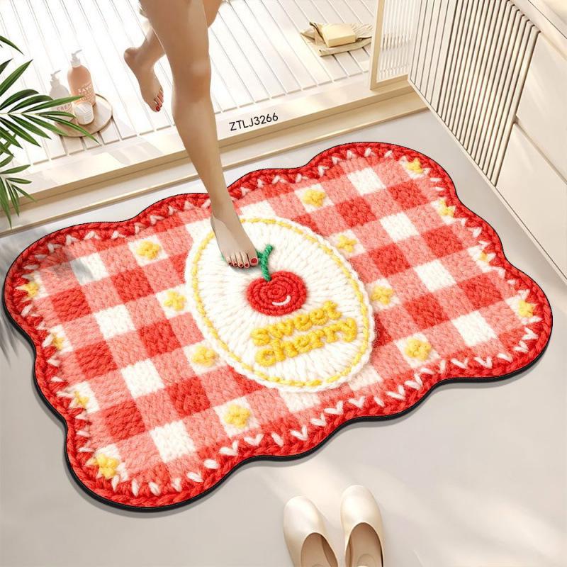 Cute Cartoon Diatom Mud Anti-slip Bathroom Mat - Quick Drying & Water Absorbent 40*60cm Crystal Velvet Thickened