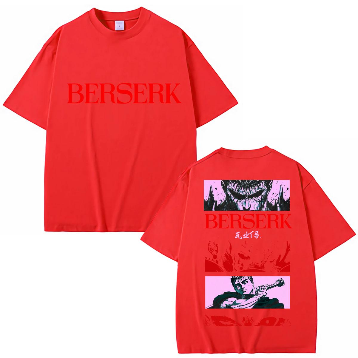 Vintage Anime Berserk Guts T Shirt SwordsUnisex Gatsu Sacrifice Zodd Harajuku Tshirts Unisex Women Cotton Casual Loose TShirt Male S