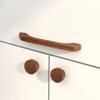 Walnut Beech Kitchen Cabinet Handle Drawer Solid Wood Furniture Door Drawer Round Knob Cupboard Wooden Handle Hardware Long Pull