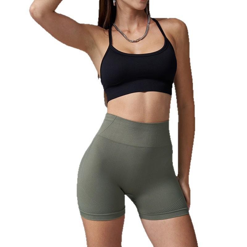 Yoga clothes, sports shorts, women's outer wear, running breathable peach hip yoga pants, tight hip lift three-point pants, fitness clothes