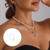Artistic Irregular Heart Star Imitation Pearls Alloy Necklace Multi Layer Neckchain For Unique Fashion Accessories