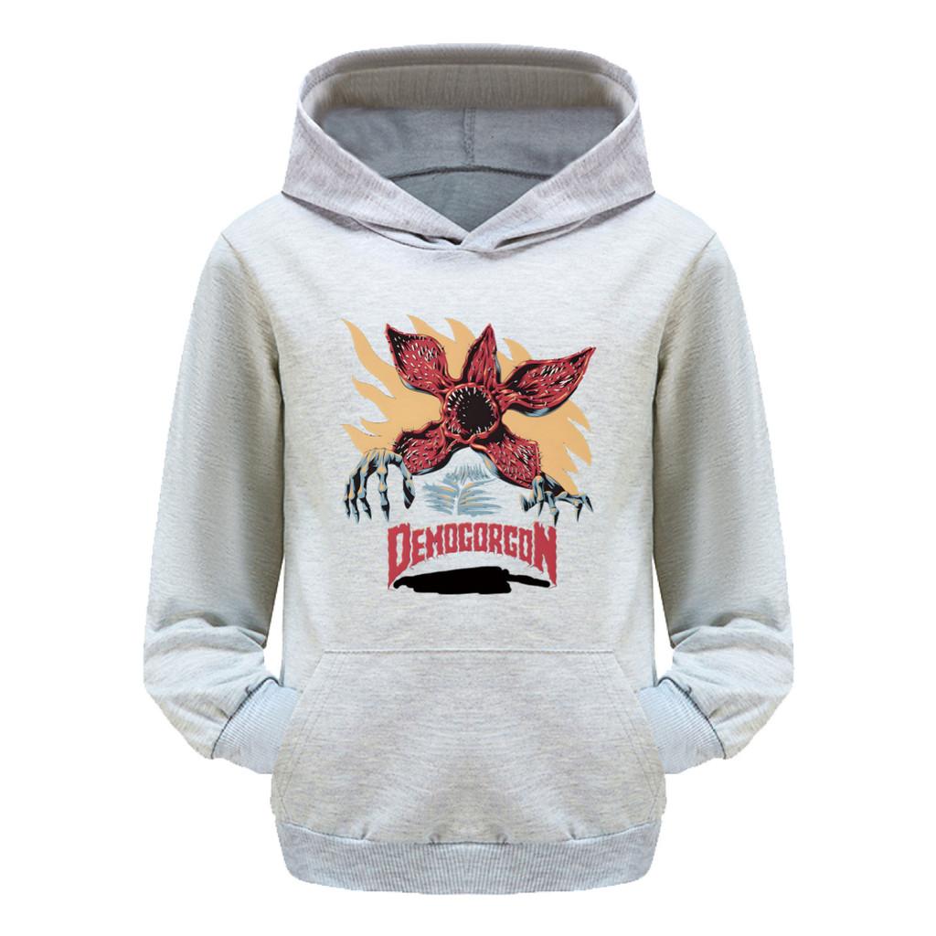 5385 Kinder Jungen Mädchen Stranger Aufdruck Lässiger Langarm-Hoodie Top