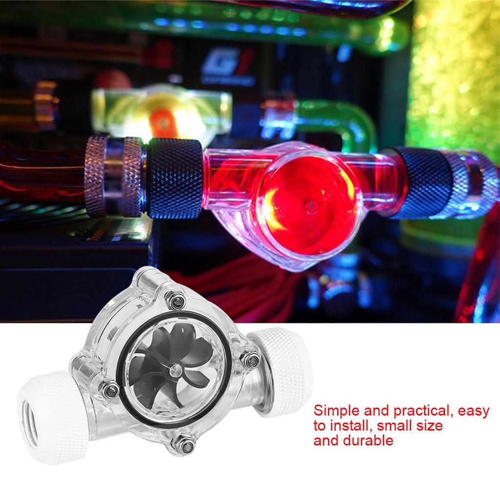 G1Celsius4  Thread Port Female to Female   Meter Indicator for PC Water Cooling 8 Impellers(Black)