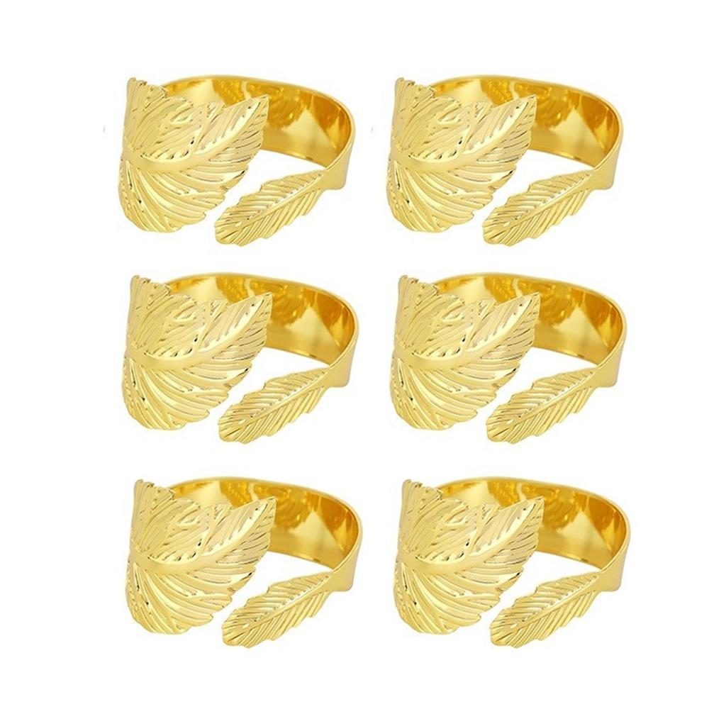 Metal Napkin Ring Buckles Gold Leaf Dinning Table Decoration  for Wedding Birthday Party
