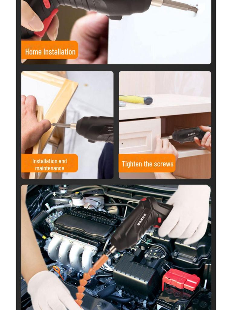 Rechargeable Mini Electric Screwdriver and Hand Drill Set for Home Use
