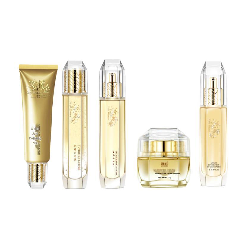 

Liangfei Women s Gold Series 5-Piece Anti-Wrinkle Skincare Set