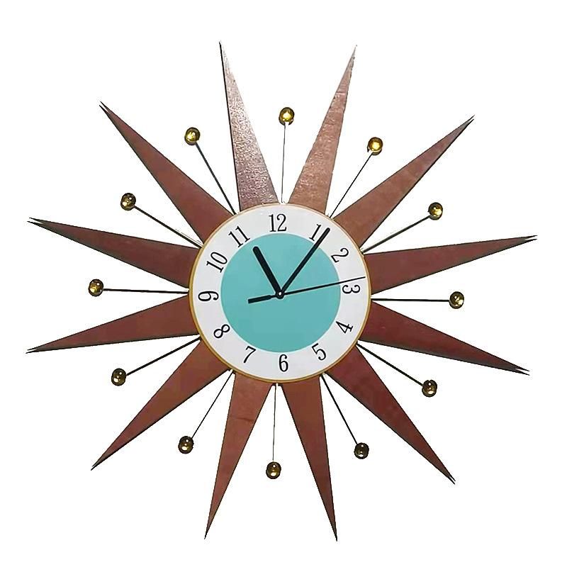 Nordic Wall Clock - Simple Creative Living Room Decor, Retro Light Luxury Hanging Clock for Home