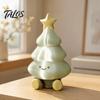 Round Edge Safe Table Ornaments 3D Printed Christmas Tree Figurine, Cute Smiling Face Storage Unique PLA Crafts Desktop Ornament, Multi-Purpose
