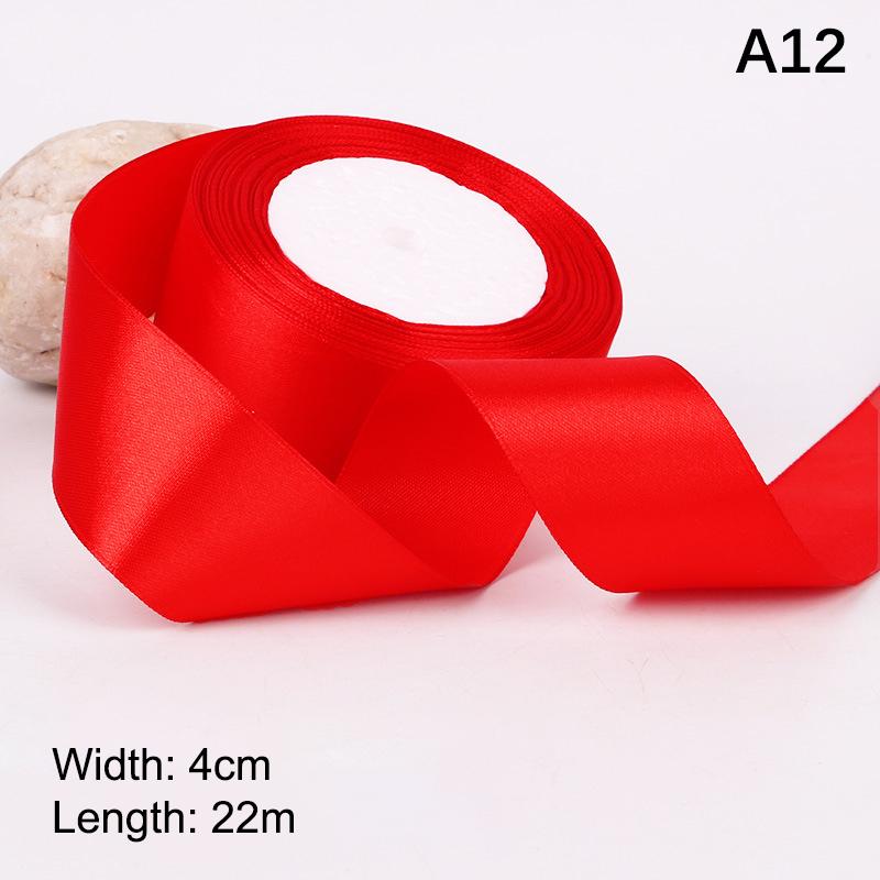 4 cm breites Satinband 25 Yards DIY Bastelbedarf für Rosenherstellung, Geschenkverpackung & Stuhllehnen-Dekoration