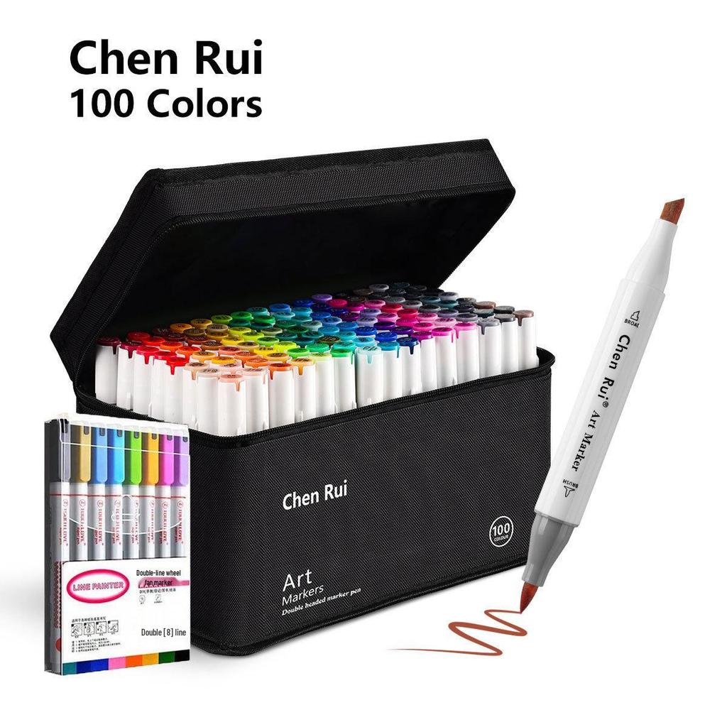 ChenRui Dual-Tip Watercolor Marker Pen Set for Students and Children