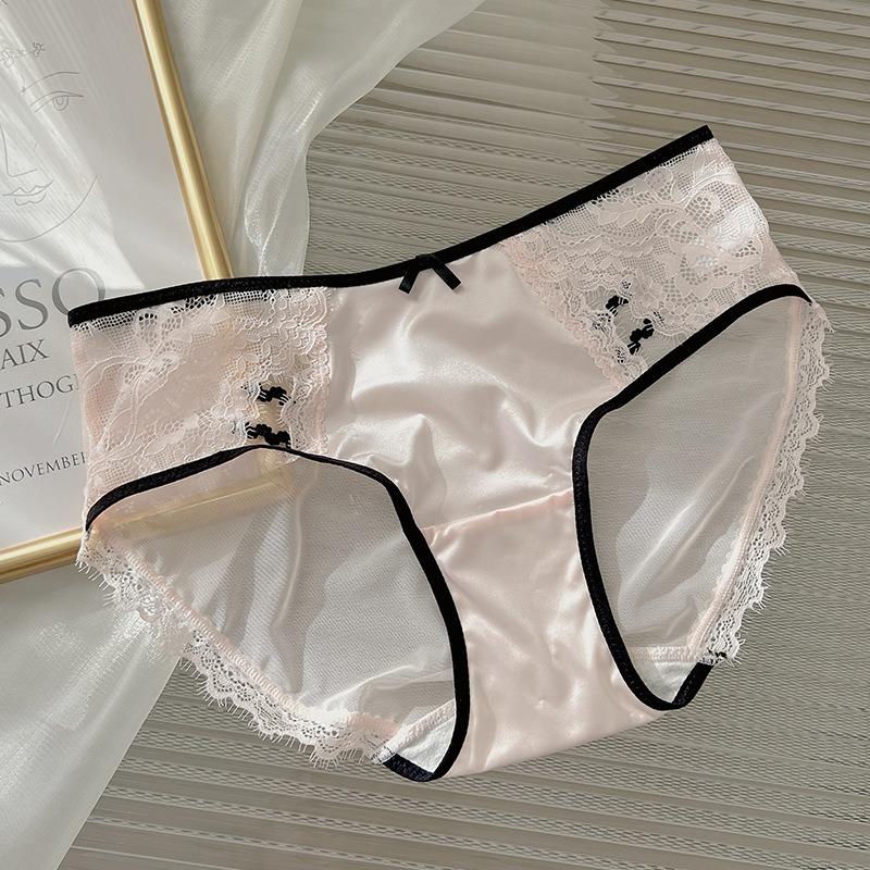 Ladies Court Pure Desire Style New Lace Sexy Bow Sweet and Comfortable Briefs Underwear