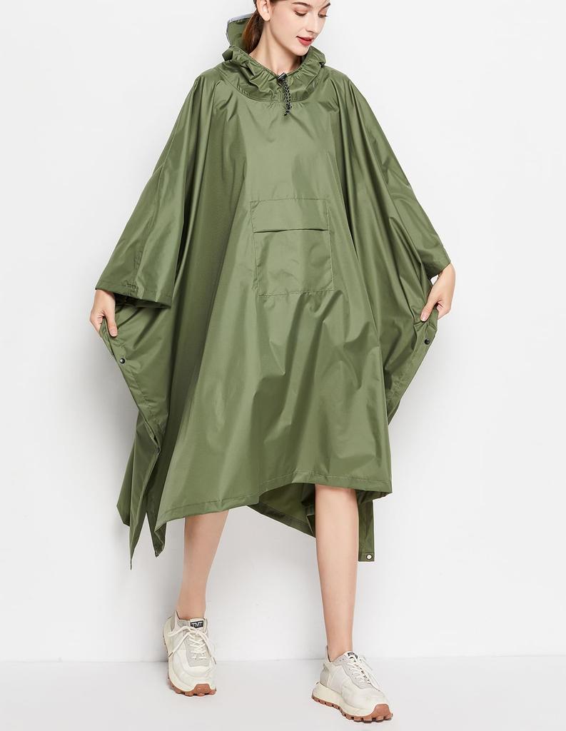 Cycling Rain Rain Commuting to Work or Rainy Storage Bag Included [Moli&Hani] Men's Raincoat, Poncho, Women's Rainwear, Waterproof, Hat, Lightweight,