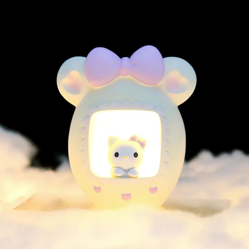 Student Desk USB Touch Night Light - Eye Protection, Cute Pet Design, Milk Star Light, Rechargeable Bedside Lamp
