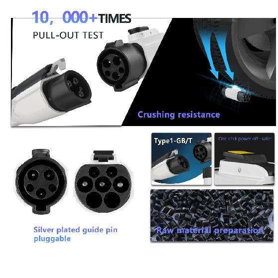 Type 1 to GBT 7.2 KW EV Charger Adaptor SAE J1772 To GB China Standard EV Charger Converter Adapter 16A 32A for EVSE Charging