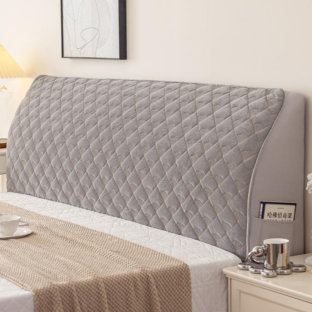 Verdickte Bettkopfabdeckung Nordische Weiche Kopfteilabdeckungen Einfarbige Waschbare Bettkopfabdeckung Schlafzimmer Rückenlehne Staubschutzabdeckung