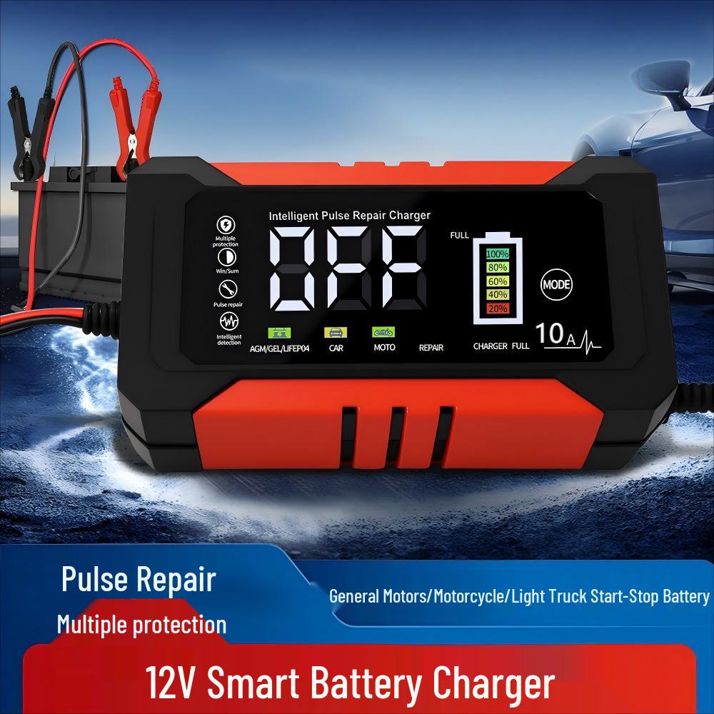 12V10A Intelligent Car & Motorcycle Battery Charger