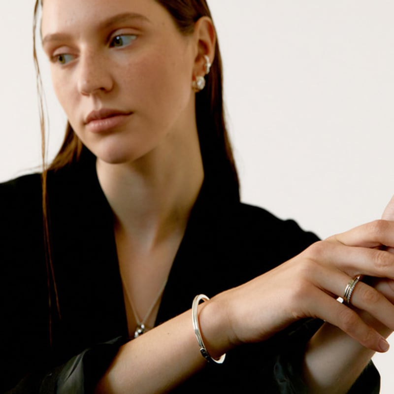 fINE HABIT Half&Half Bangle(S)_Silver