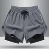 Men's Quick-Dry Three-Quarter Double Layer Sports Shorts For Basketball Marathon Running Swimming