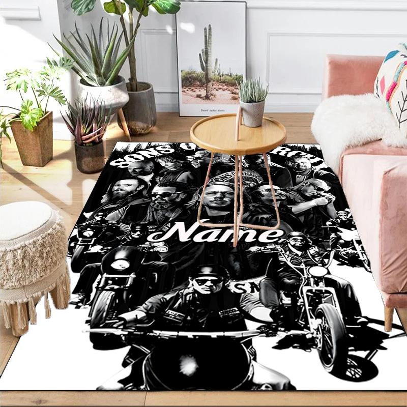 Custom Name Group Portrait Sons Rug Game Carpet, Floor Mat for Bedroom Living Room Entryway Rug, Home Decor Idea Gift for Christmas birthday