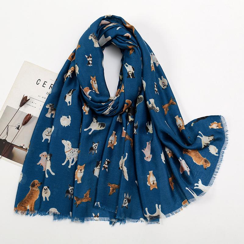 Dachshund Dog Cat Pattern Fringe Viscose Shawl Scarf Women Print Soft Versatile Coldproof Scarfs And Wraps Pashmina Muslim Hijab