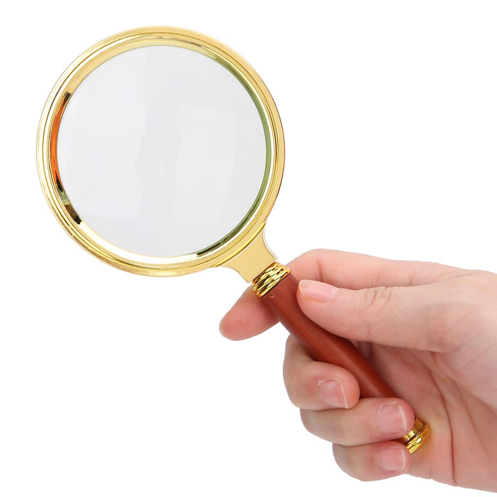 80mm 6x Magnifier Handheld Antique Magnifying Glass Reading Jewelry for Elderly