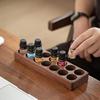 Heavy-Duty Essential Oil Bottle Rack 6 or 12-Slot Natural Wood Perfumes Stand Multi-Purpose Large Capacity Desktop Display Rack