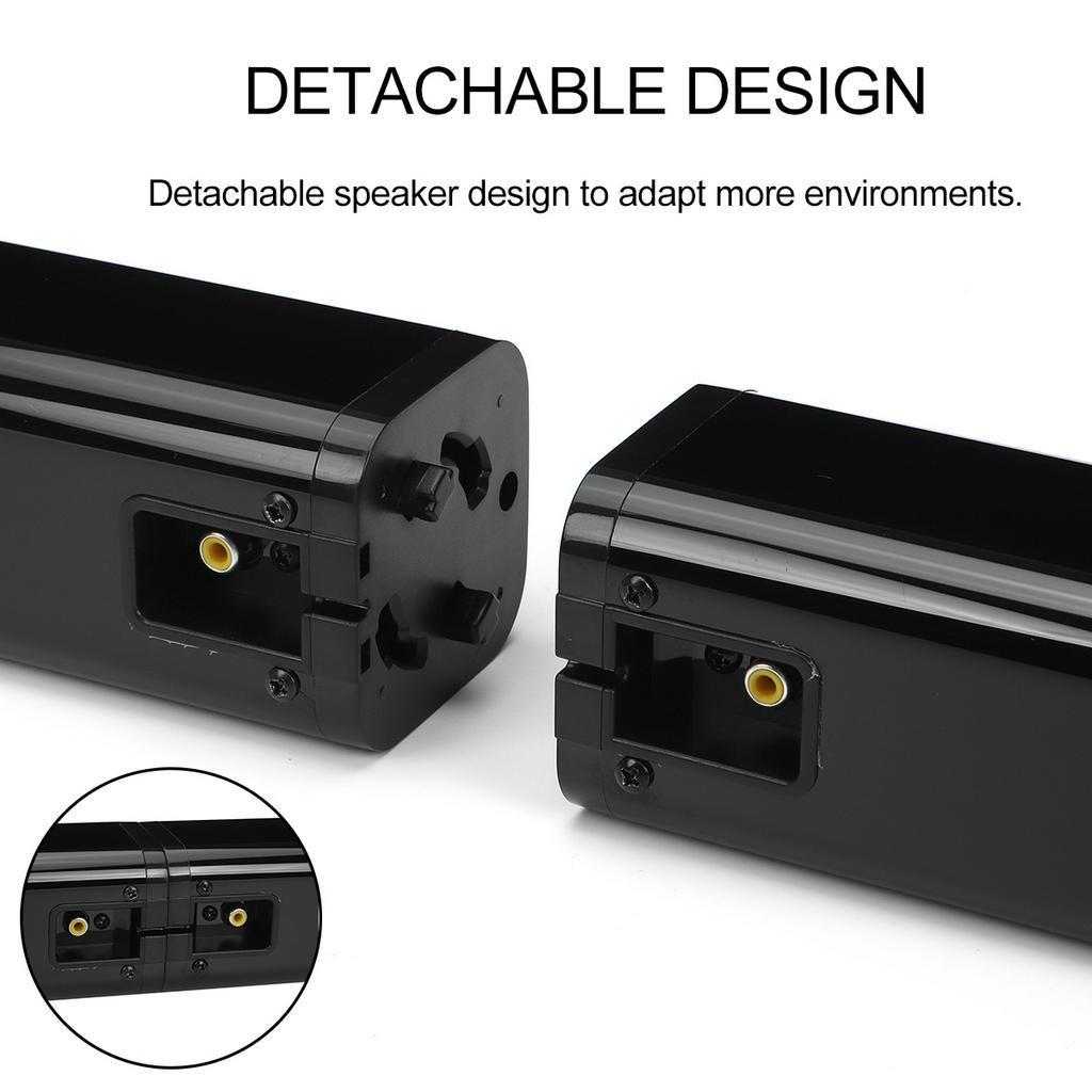 40W 5.0 Ses Çubuğu Siyah Ayrılabilir Bluetooth Hoparlör Süper Bas Ev Sinema Sistemi TV PC İçin ABD Fişli