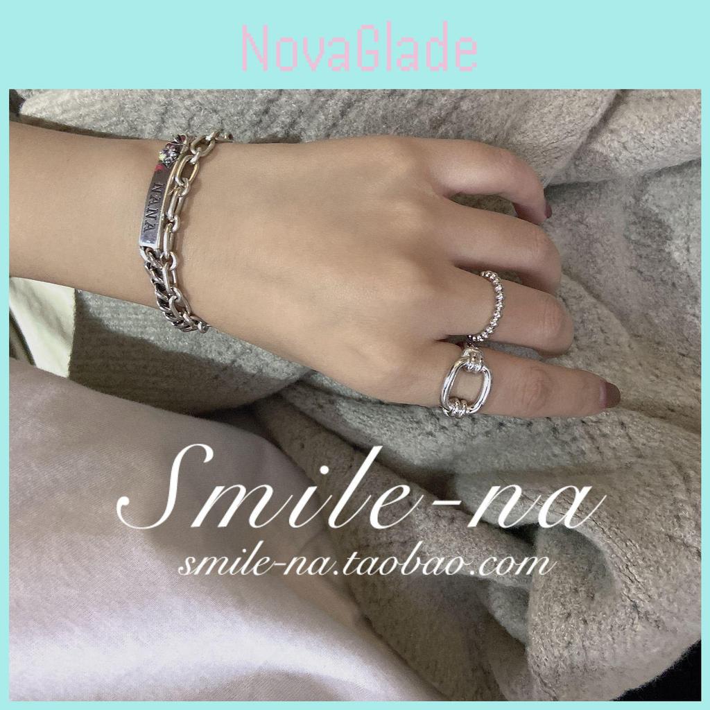 Eleganter Koreanischer Design 925er Sterlingsilber Minimalistischer Geometrischer Offener Ring Für Damen