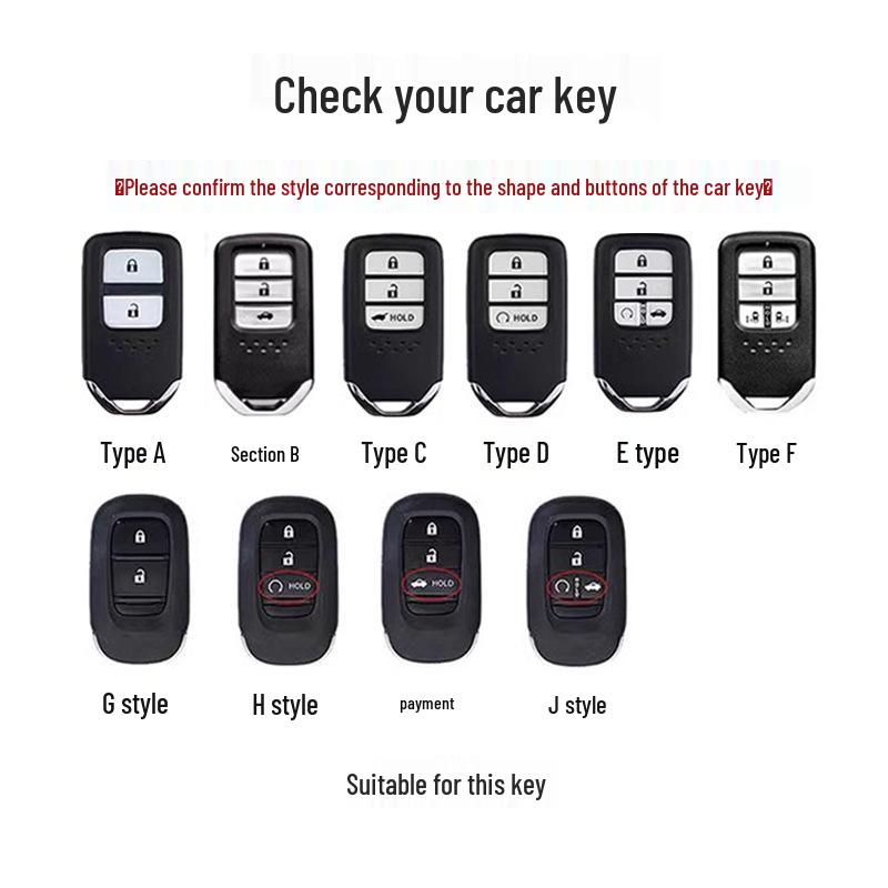 Compatible Car Key Case for Honda CRV, Accord 10th Gen, Civic, XRV, Guandao, Lingpai, Haoying, Binzhi - Cowhide Leather Bag