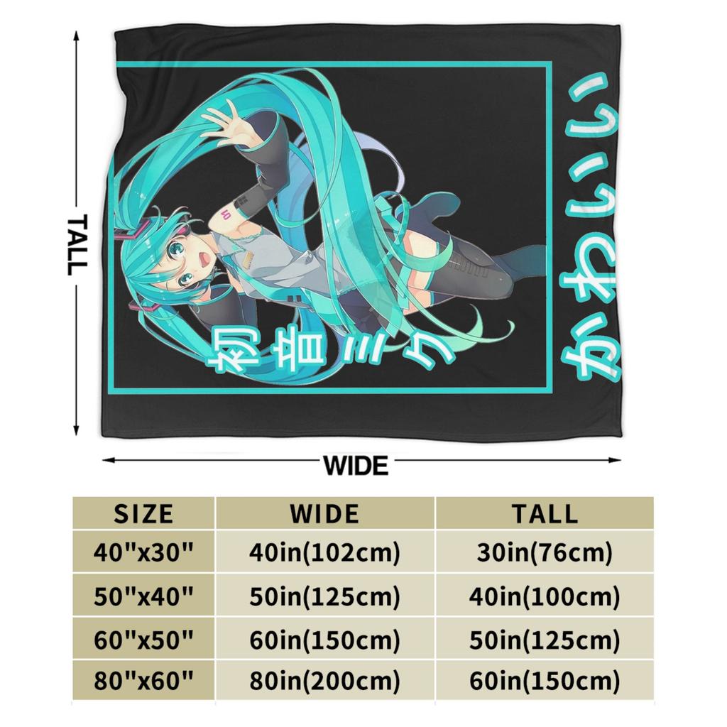 Hatsunes Mikus Anime Blanket Cover Fleece Lightweight Thin Throw Blankets for Bedding Couch Bedroom Quilt