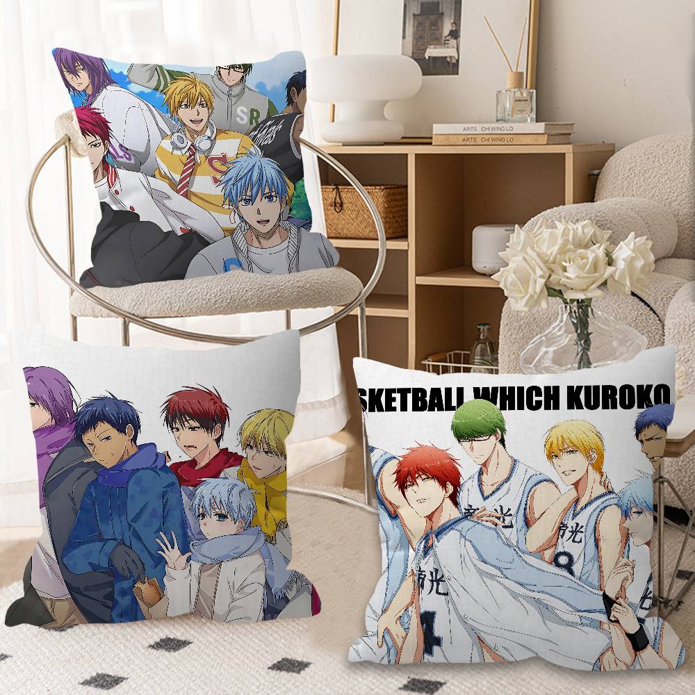 Kuroko Basketball Anime Pillow Covers Cartoon Sofa Decorative Home Doublesided Printing Short Plush Cute Cushion Cover