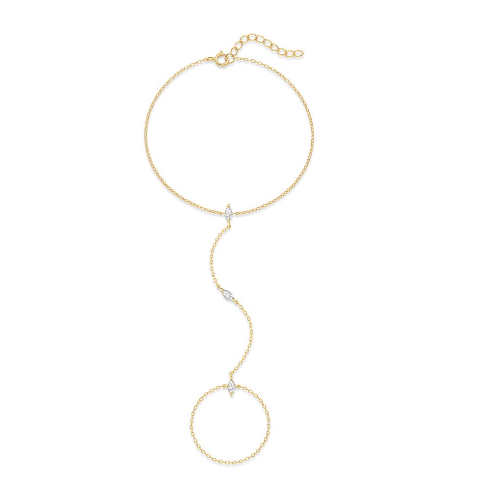 CANNER Bracciale con Charm in Argento 925 Stile INS Occhio di Cavallo Zircone con Catena ad Anello per Donna Uomo Coppia Gioielli da Festa