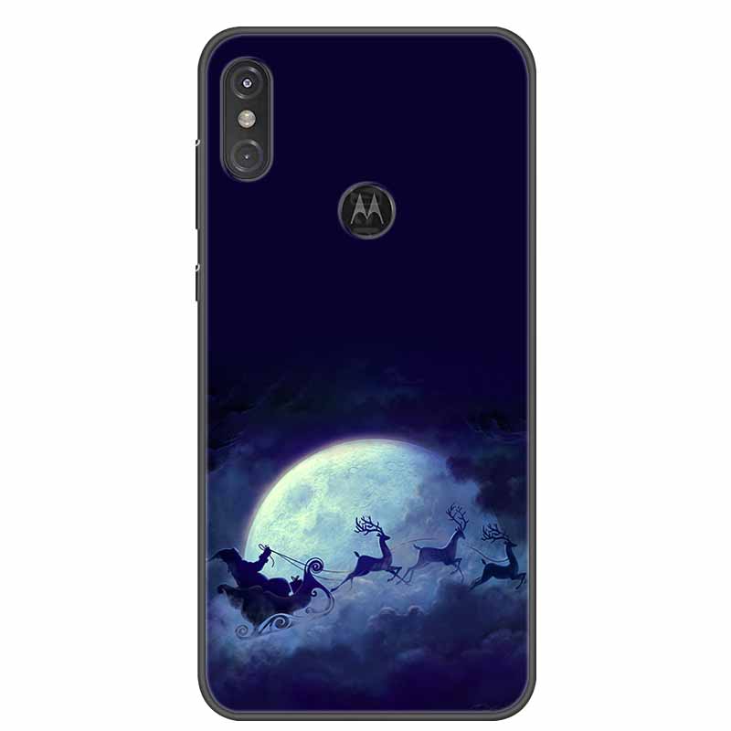 For Moto One Vision Case Luxury Silicone TPU Soft Cover Phone Case For Motorola Moto One Action Macro Shockproof Christmas Coque