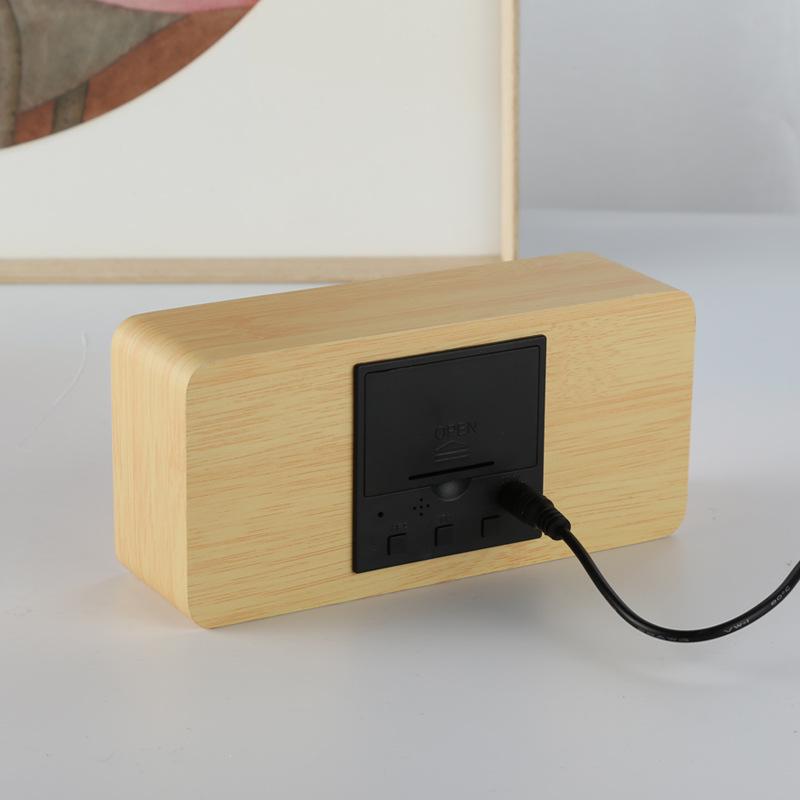Smart Voice-Controlled LED Wooden Clock with Temperature & Humidity Display