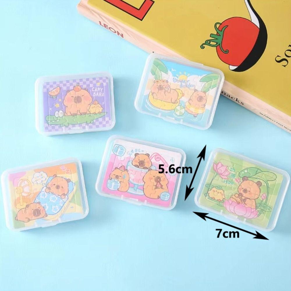 5 STÜCKE Cartoon Tier Capybara Papier Puzzles DIY Kinder Lernspielzeug Gastgeschenke Schulpreise