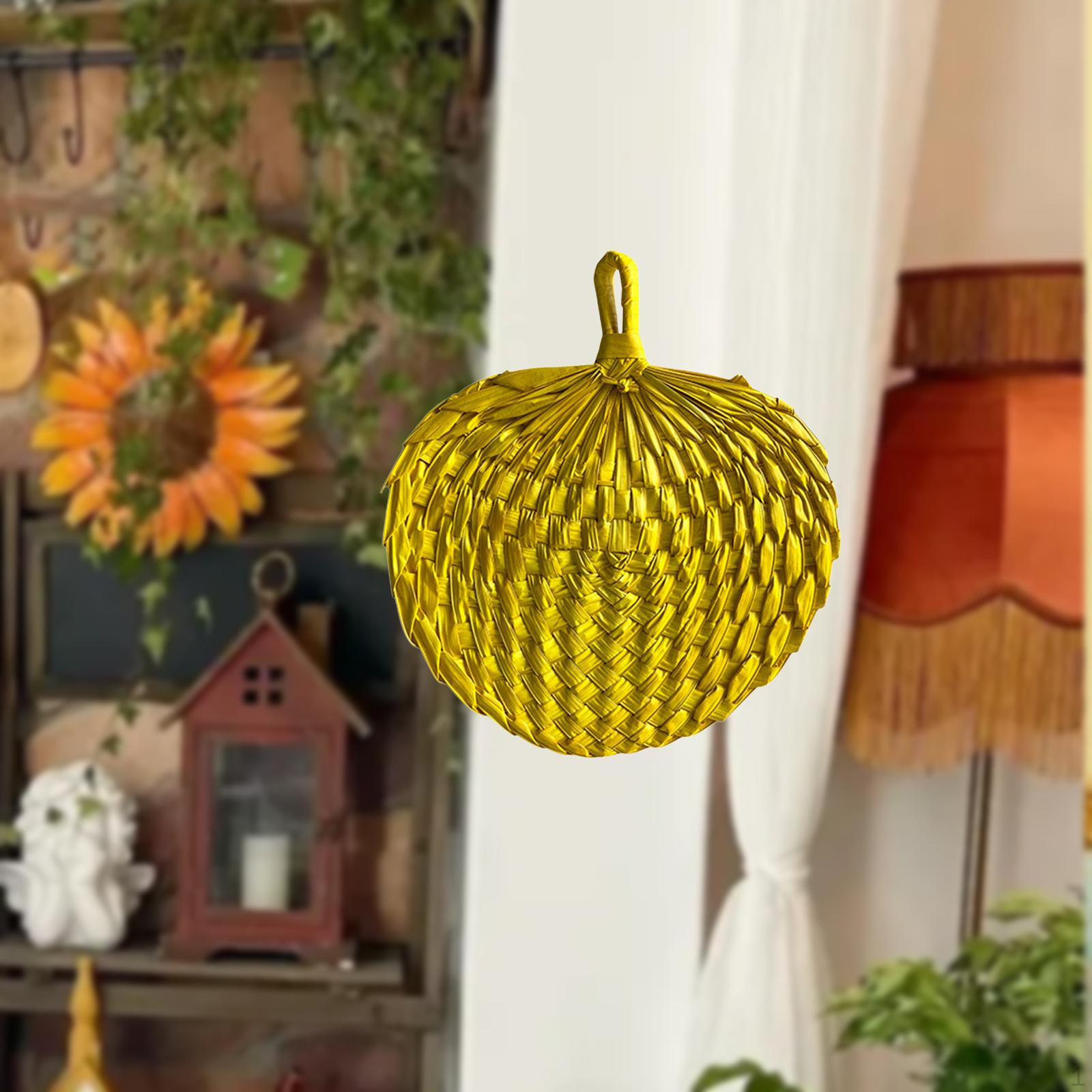 

Веер из пальмовых листьев ручной работы для домашнего декора Yellow