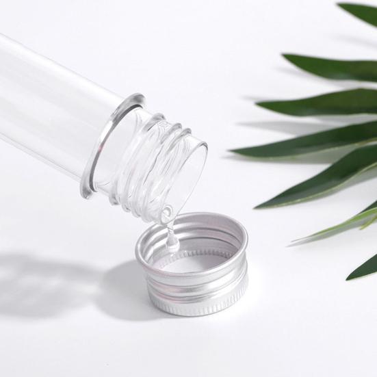 5 ks 40ml lahvičky na zkumavky Průhledné lesklé nepropustné Víceúčelová opakovaně použitelná nádoba na vzorky Kovový uzávěr Laboratorní zkumavky Vzorkové lahvičky na svatbu