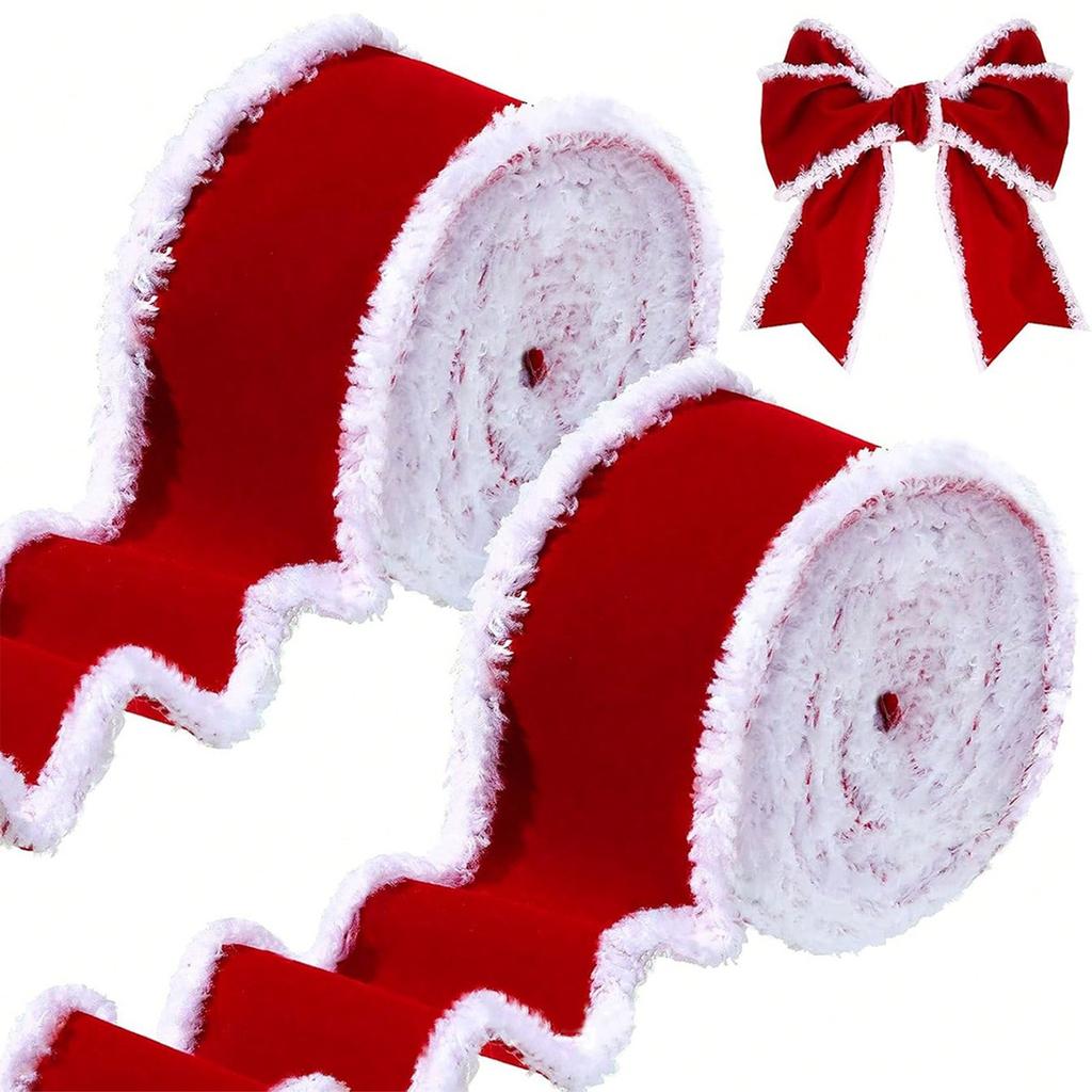 6.3cm Christmas Decoration DIY Ribbon Fabric Craft Velvet Bow Ribbon