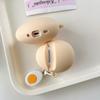 Fun Boiled Egg Shaped Headphone Protective Case with Pendant For Airpods 1 2 3 4 Pro Pro2 Bluetooth Headset Protective Case