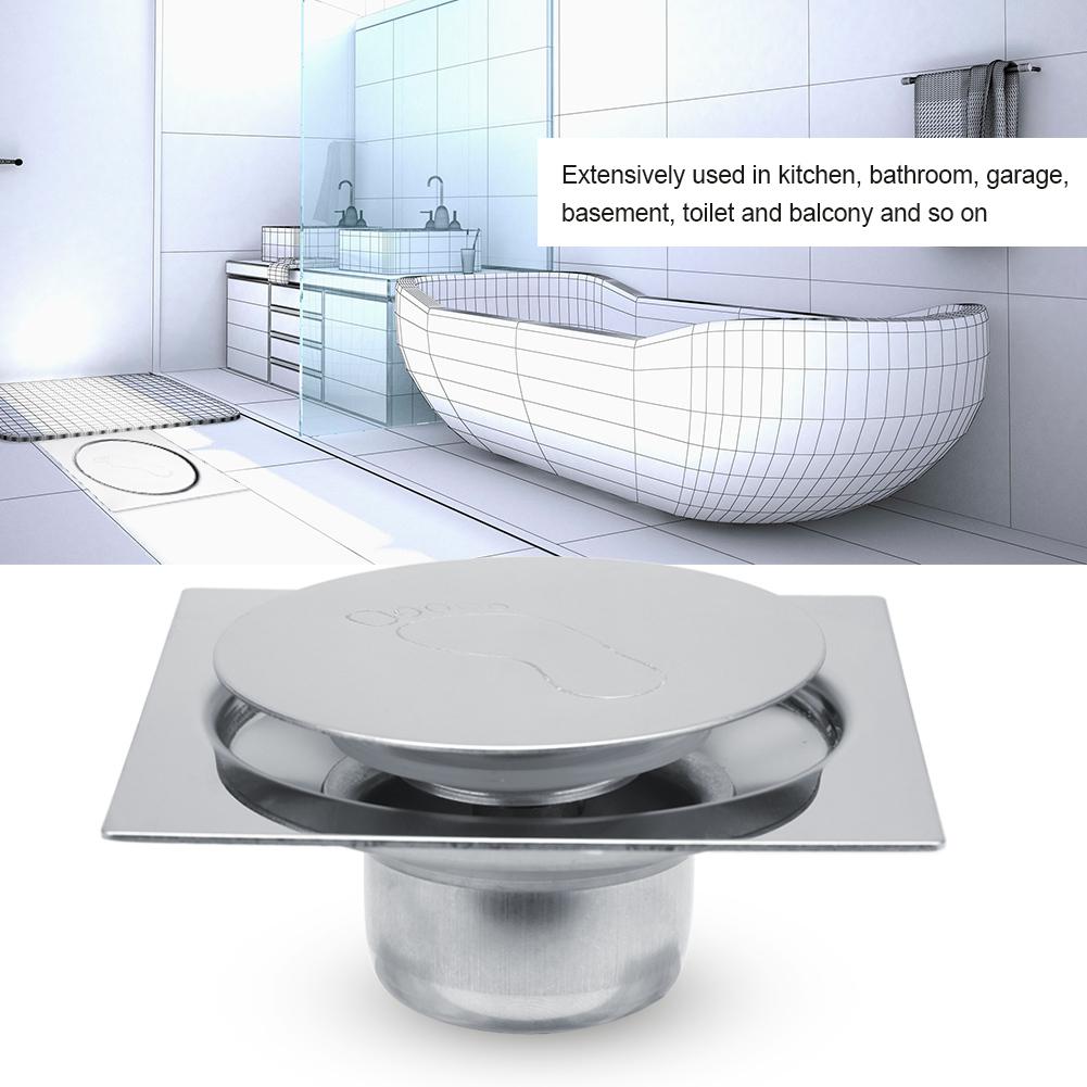 Stainless Steel Pedal   Type Floor Drain for Bathroom Washroom Garage Basement (#1)
