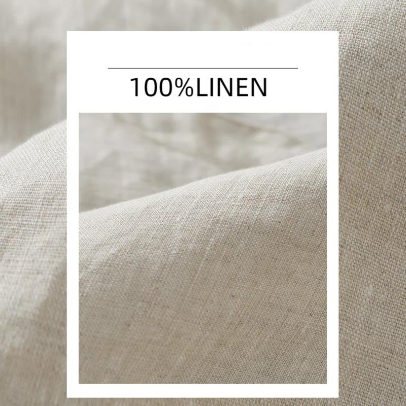 Summer 100% Natural Linens Tees Men Chinese Style Retro Clothes Solid Color Stand Collar V-Neck Short Sleeves Tops&T-shirts Casual Breathable Tshirt