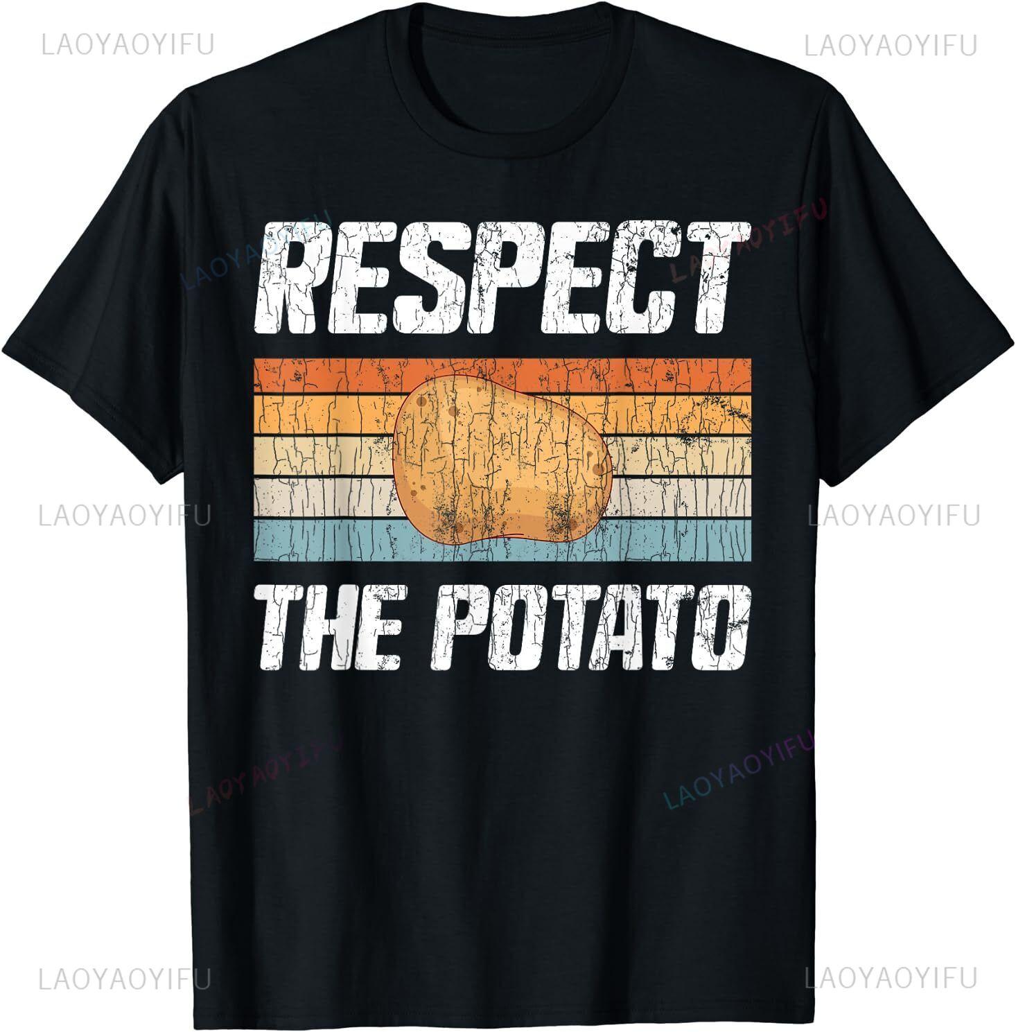 Respect The Potato Vintage Retro Sunset T-shirt XL