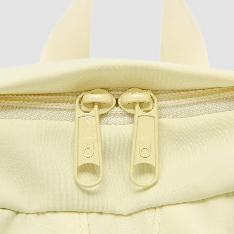 Solid Color Student Schoolbag Large Capacity Nylon Backpack