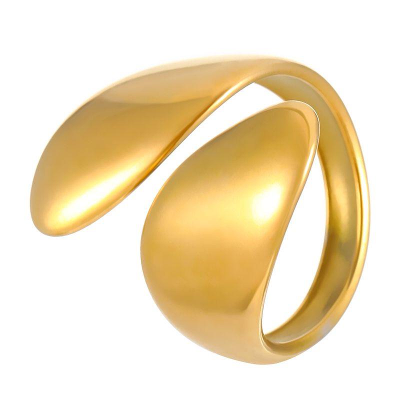 Bohemian Oil Drip Gradient Vintage Layered Titanium Steel Ring European and American Ins Style Geometric Open Stainless Steel Ring
