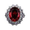 Fashion 5 Karat Artificial High Carbon Diamond Pigeons-Blood Ruby Ring Female Luxury Elegant Fancy Normcore Style Ring