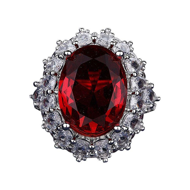 Fashion 5 Karat Artificial High Carbon Diamond Pigeons-Blood Ruby Ring Female Luxury Elegant Fancy Normcore Style Ring