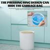 Trash Can with Lid – High Foot Press Dustbin, Wooden Grain Waste Bin for Kitchen, Toilet, Living Room, Office, Hotel