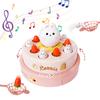 Electric Pop-up Turntable Toy with Music Cartoon Rotating Rabbit Catcher Toys with Nets Musical Launching Rotating Game Kids Toy